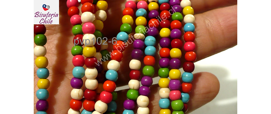 Perla de resina de colores variados, 4 mm, tira de 115 unidades aprox.