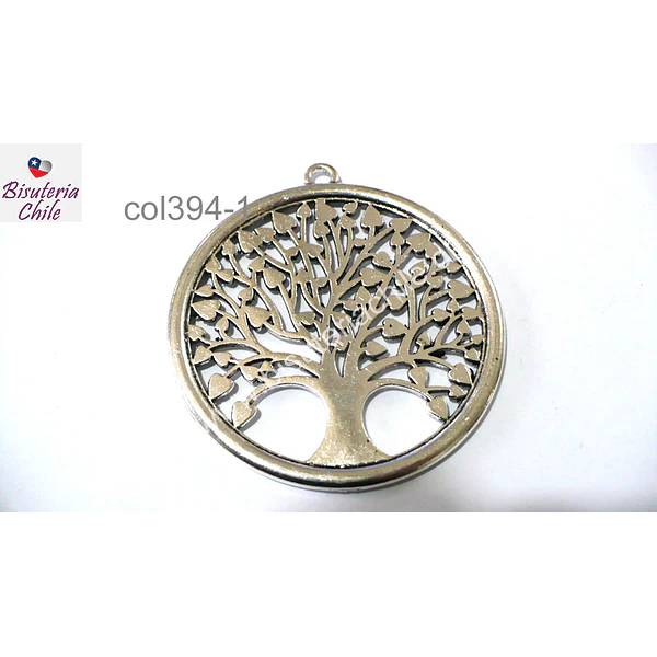 Colgante plateado en forma de árbol de la vida, 53 mm de diámetro, por unidad