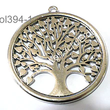 Colgante plateado en forma de árbol de la vida, 53 mm de diámetro, por unidad
