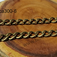 Cadenas, cadena envejecida, eslabón de 9 x 6 mm, por metro