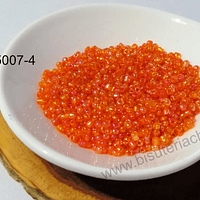 Mostacilla naranja cristal tornasol, 11/0 (2.1 mm), set de 50 grs.