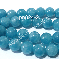 Jade azul, 8 mm tira de 48 piedras aprox