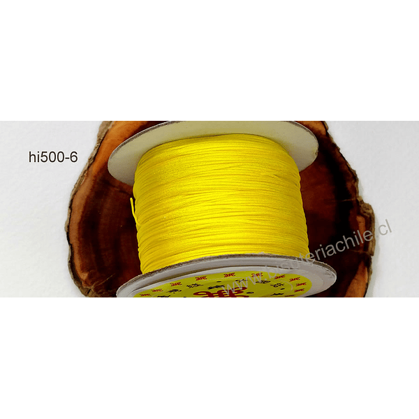Hilos, Hilo chino color amarillo, 0,5 mm de ancho, rollo de 150 metros