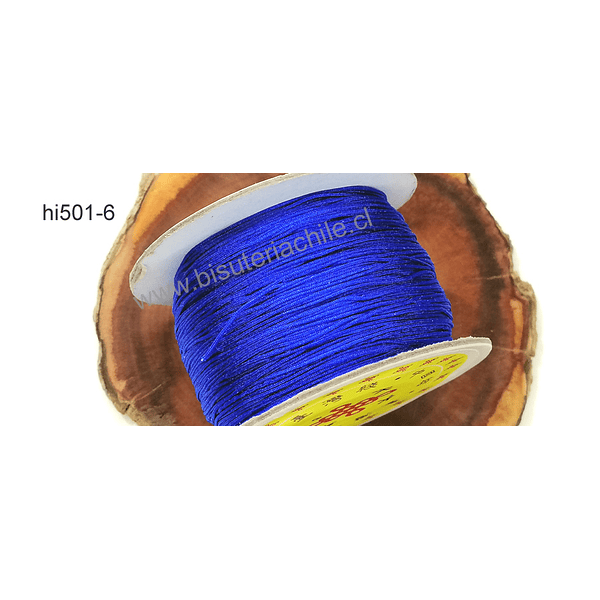 Hilos, Hilo chino color azul, 0,5 mm de ancho, rollo de 150 metros