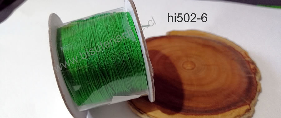 Hilos, Hilo chino macrame color verde, 0,5 mm de ancho, rollo de 150 metros