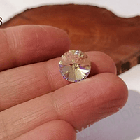 Cristal ribolí austriaco color transparente tornasol, 12 mm de diámetro, por unidad