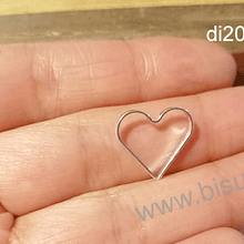 Dije baño de plata en forma de corazón, 15 x 16 mm, por unidad. San Valentin