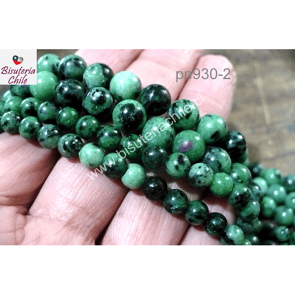 Zoisita rubi, 10 mm tira de 38 piedras aprox.