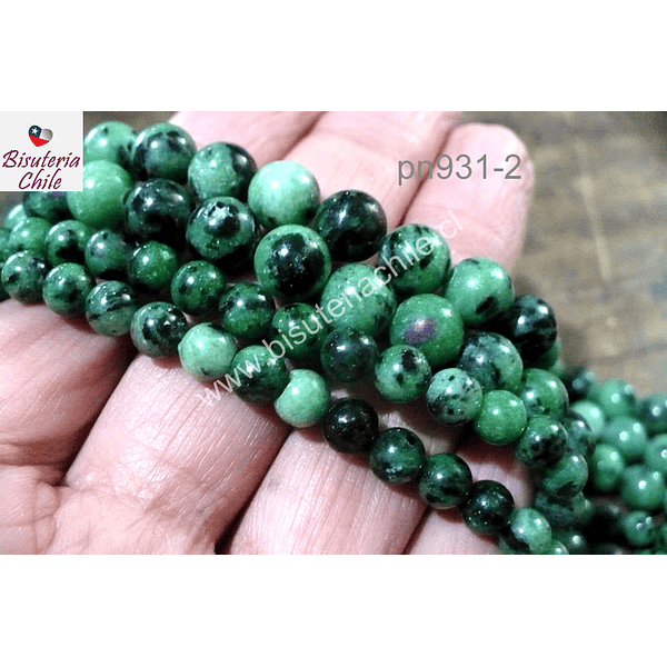 Zoisita rubi, 10 mm tira de 19 piedras aprox. (media tira)