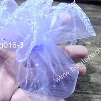 Set de bolsas de organza redonda lila, 25 cm de diámetro, set de 10 unidades