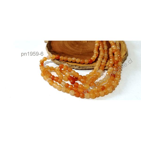 Agatas, Agata de 4 mm, en tono naranja jaspeada 90 piedras aprox