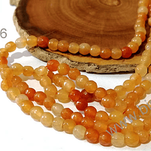 Agatas, Agata de 4 mm, en tono naranja jaspeada 90 piedras aprox