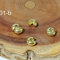 Tapanudo caracol baño de oro, 3,5 mm, set de 1 grs. (20 unidades aprox)