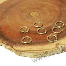 Argollas con baño de oro, 18 k, color oro claro, 7 mm de diámetro, set  de 1 grs., 10 unidades aprox