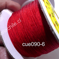 Hilos, Hilo chino color rojo, 0,5 mm de ancho, rollo de 150 metros