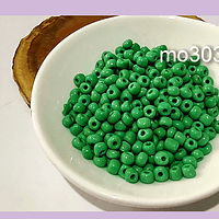 Mostacillon color verde, bolsa de 50 grs. (6/0)
