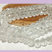 Cristal tornasol transparente, de 8mm por 6mm, tira de 69 unidades aprox