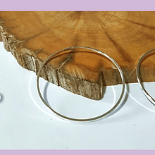 Circulo baño de plata, 25 mm de de diámetro, por 1 mm de grosor, set de 2 unidades