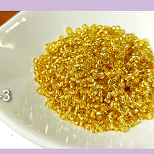 Mostacilla color dorado cristal de 11/0 set de 40 grs