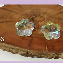 Cristal con forma de flor tornasol, 14 mm de diámetro, con agujero superior para colocar un valier, set de 2 unidades