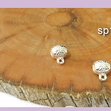 Separador baño de plata con diseño, con argolla para dijes, 5 x 6 mm agujero de 2,5 mm, set de 2 unidades