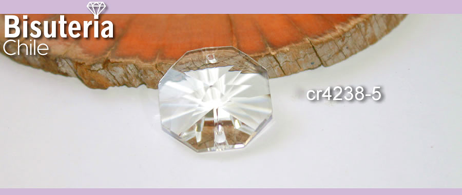 Cristal doble conexión, 17 mm x 18 mm x 10 mm de ancho, por unidad, especial para prismas