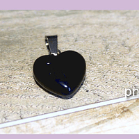 Dije onix en forma de corazón, 15 x 16 mm, por unidad (opalina). San Valentin