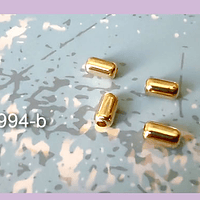 Separador baño de oro, 7 x 4 mm, agujero de 2 mm, set de 4 unidades