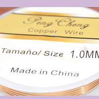 alambre de cobre color dorado 1,0, rollo de 1,5 metros