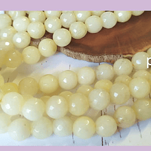 Agatas, agata facetada amarillo claro, de 8 mm, tira de 48 piedras apróx