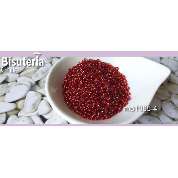 Mostacilla rojo cristal 11/0 , set de 40 grs