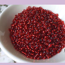 Mostacilla rojo cristal 11/0 , set de 40 grs