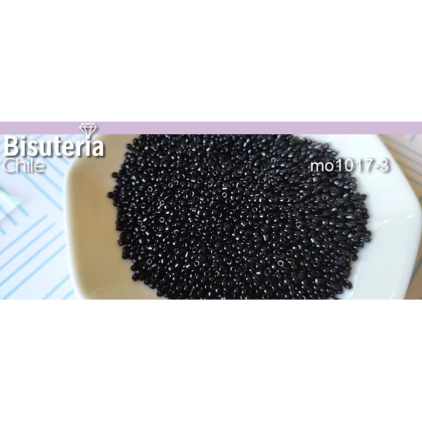 Mostacilla negra de 2.1 mm (11/0), set de 50 grs