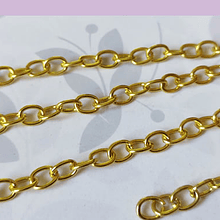 cadena dorada, eslabón de 7 x 5 mm, por metro
