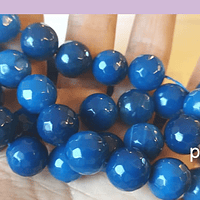 Agatas, Agata en tonos azules, 14 mm de diámetro tira de 13 piedras aprox