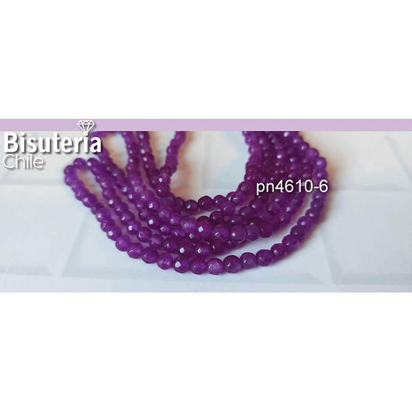 agata en tonos morado obispo en 4 mm, tira de 88 piedras aprox