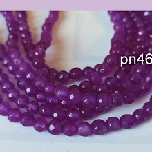 agata en tonos morado obispo en 4 mm, tira de 88 piedras aprox