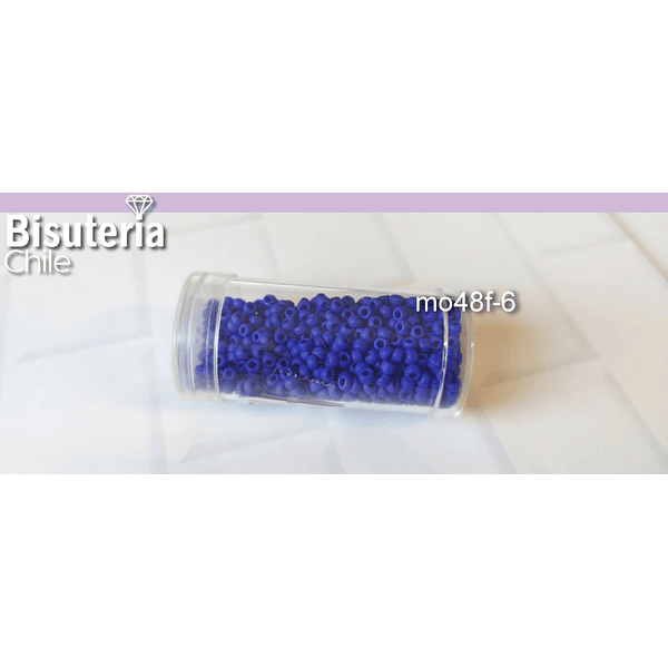 Mostacilla Calibrada 8/0 color azul opaco, 20 grs