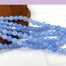agatas en tono celeste en 4 mm, tira de 85 piedras aprox