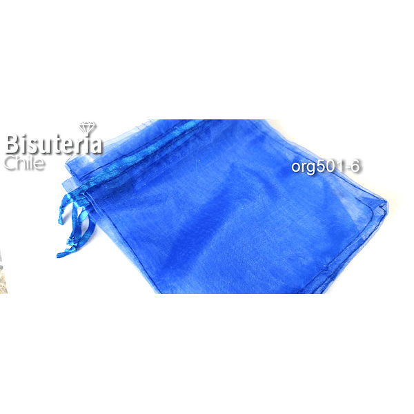 Bolsa organza color azul de 12 x 14 set de 10 unidades