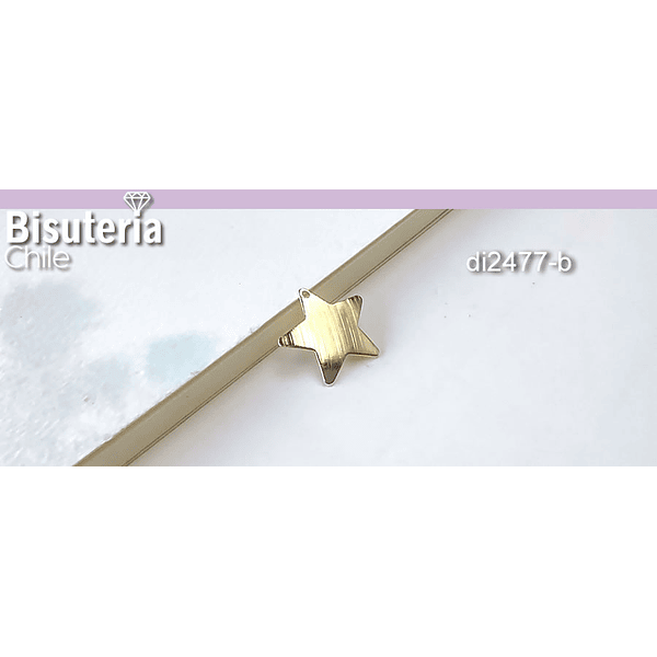 Dije baño de oro en forma de estrella, 17 mm de diámetro, por unidad