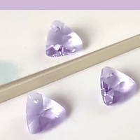 Set de cristales triangulares con agujero para colgar, color lila, 12 x 12 mm, set de 3 unidades