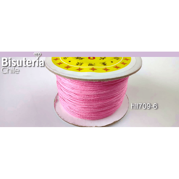 Hilos, Hilo chino macrame color rosa fuerte, 0,5 mm de ancho, rollo de 150 metros