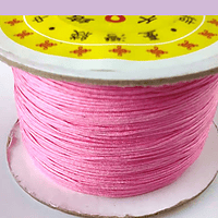 Hilos, Hilo chino macrame color rosa fuerte, 0,5 mm de ancho, rollo de 150 metros