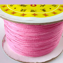Hilos, Hilo chino macrame color rosa fuerte, 0,5 mm de ancho, rollo de 150 metros