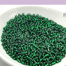 Mostacilla verde cristal de 2.1 mm (11/0), set de 50 grs