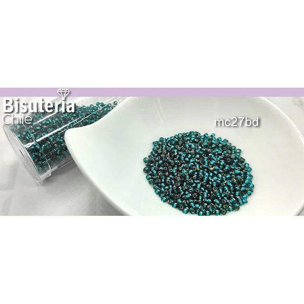 Mostacilla calibrada color calipso cristal de 11/0, 20 grs.