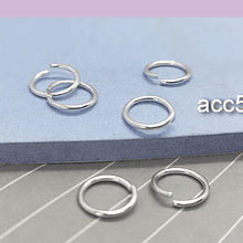 Argolla baño de plata, de 9 mm, set de 7 unidades