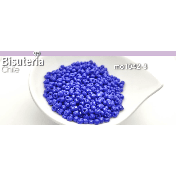 mostacilla azul de 8/0 (3 mm, set de 50 grs