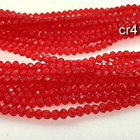 Cristal, cristales color rojo 3 mm, tira de 130 cristales aprox